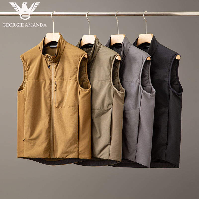 保暖透气男宽松型男士防泼水手工棉马甲秋季秋冬