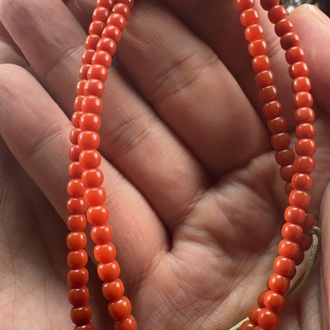 南红玛瑙柿子红长链4mm未镶嵌