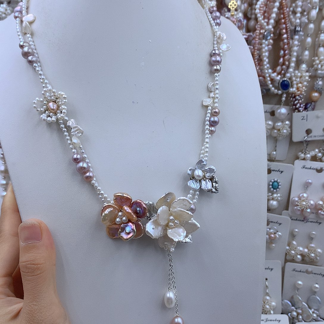 7***1银S925镶嵌项链耳饰淡水珍珠