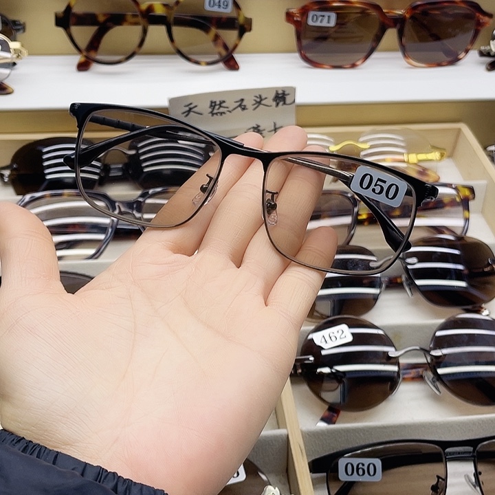 全框款纯天然水晶石头眼镜