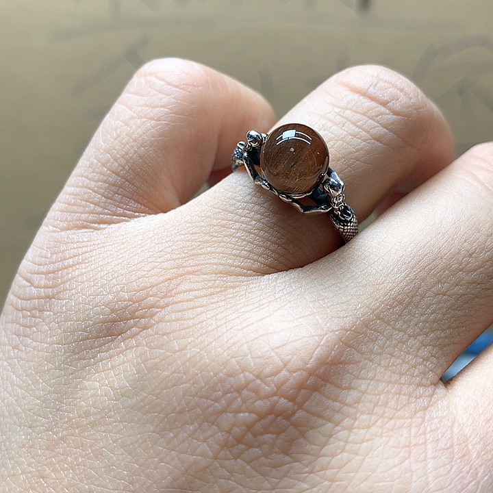 水晶水晶戒指银S925镶嵌