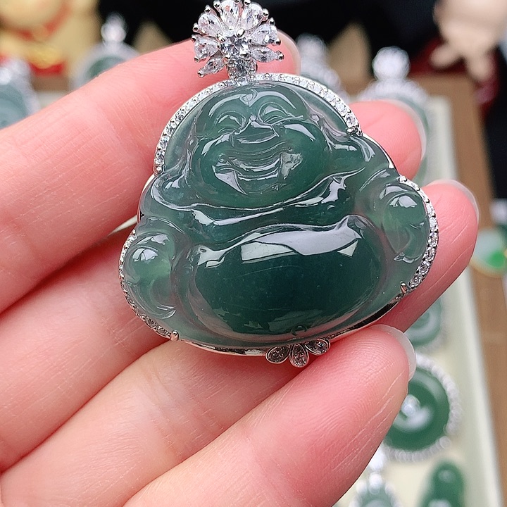 颈饰银S925镶嵌翡翠吊坠