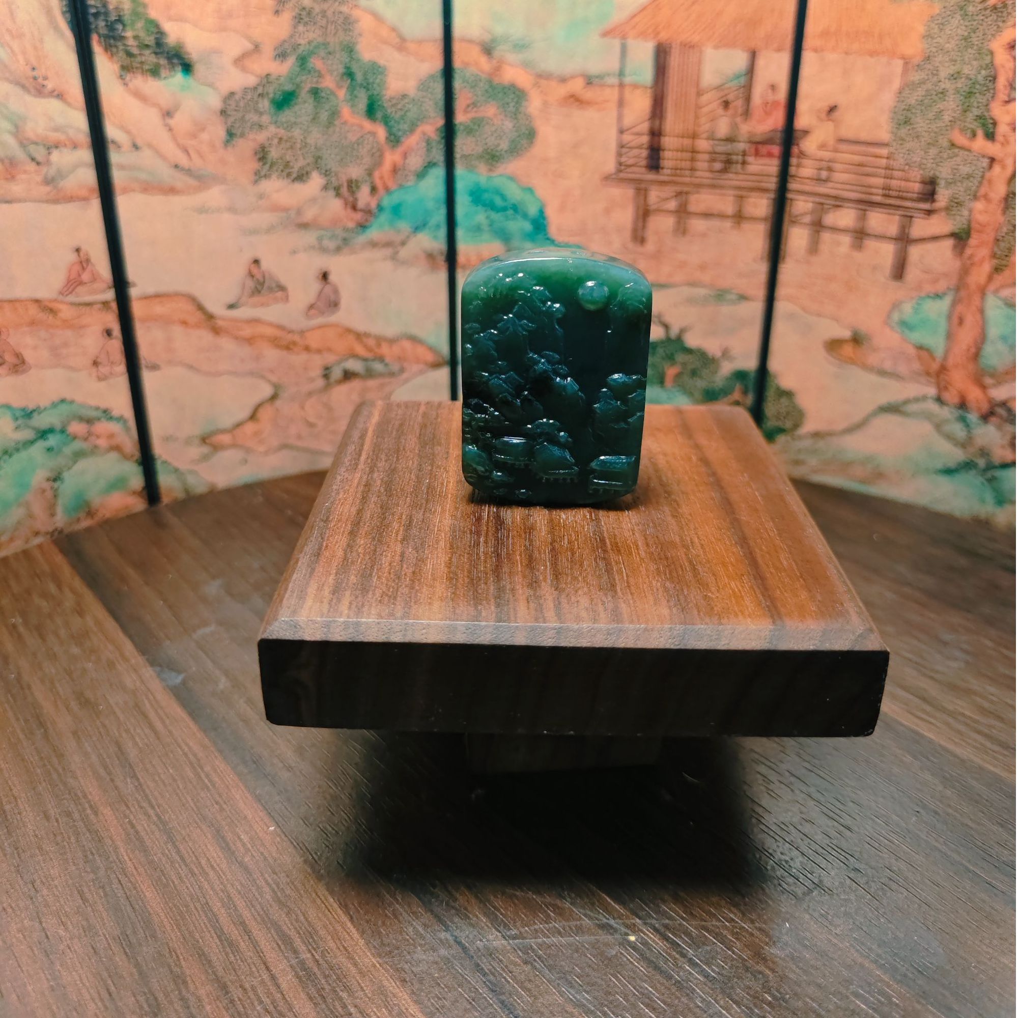 F和田玉山水吊坠0351