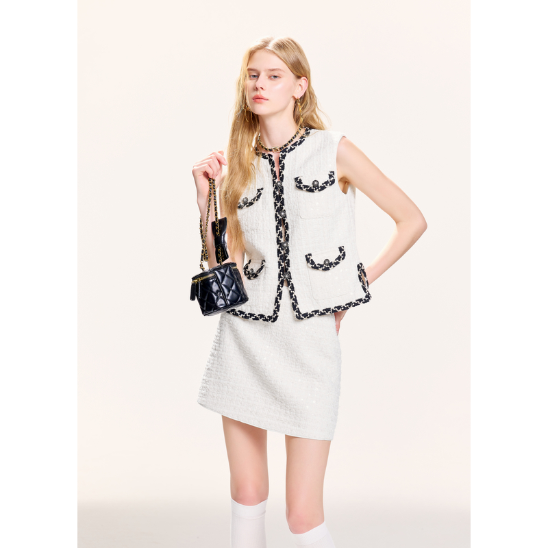 missCOCOON小香风马甲背心25法式编织外套0137