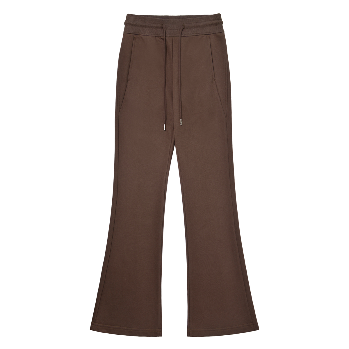 美式辣妹微喇修身垂顺休闲裤纯色抽绳喇叭裤瑜伽运动卫裤