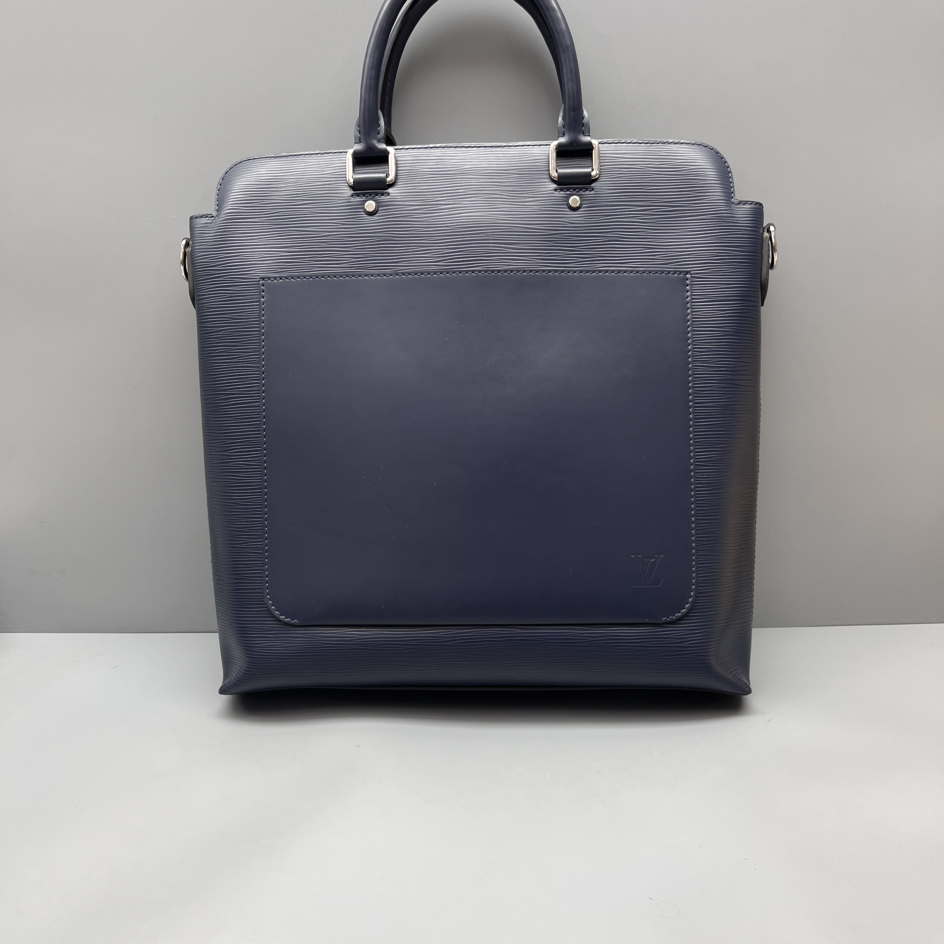95新 LouisVuitton/路易威登 蓝色水波纹休闲公文手提包尺寸34*35
