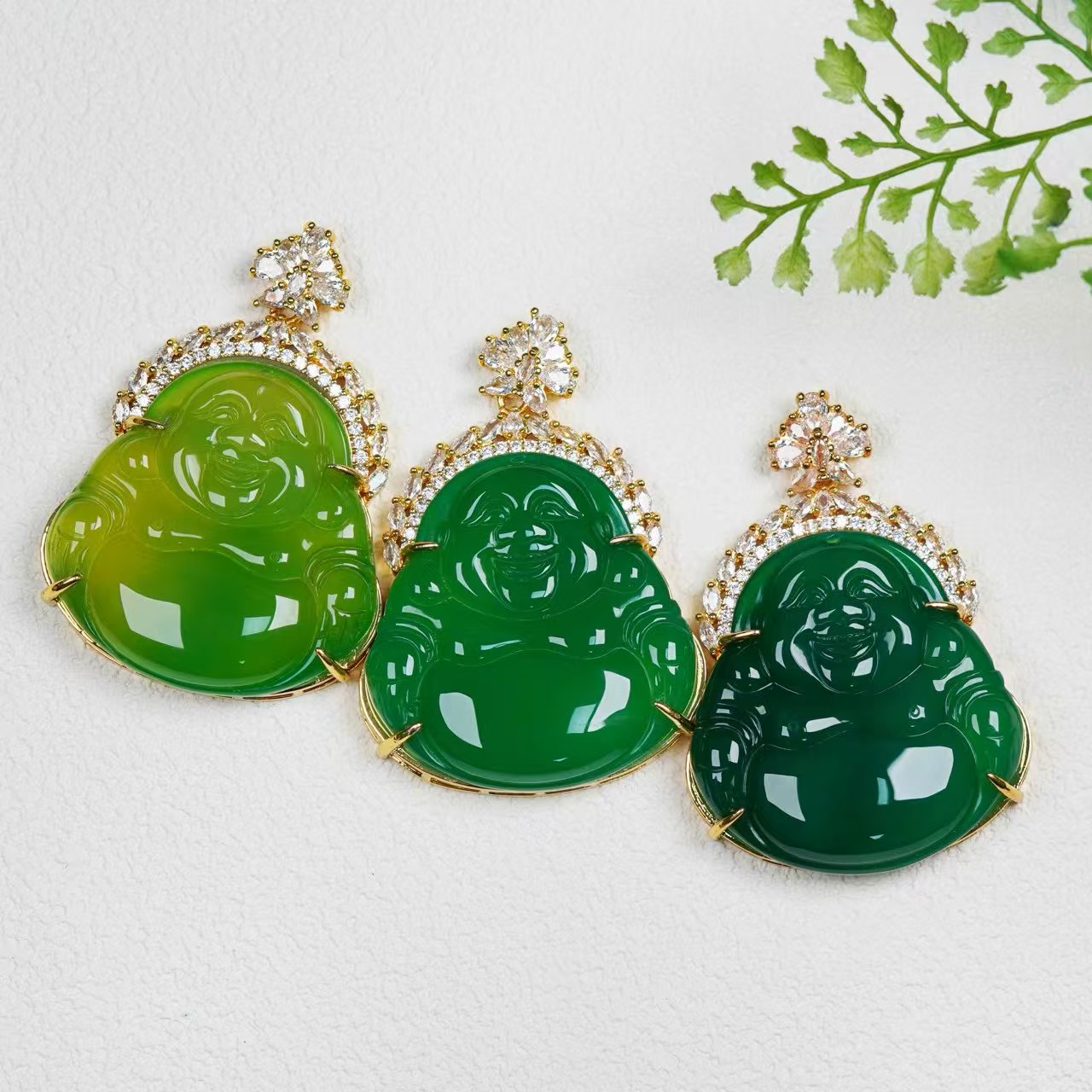 天然玉石FGH01-1 热款爆卖 珠宝时尚满绿佛公吊坠 多样性发其一