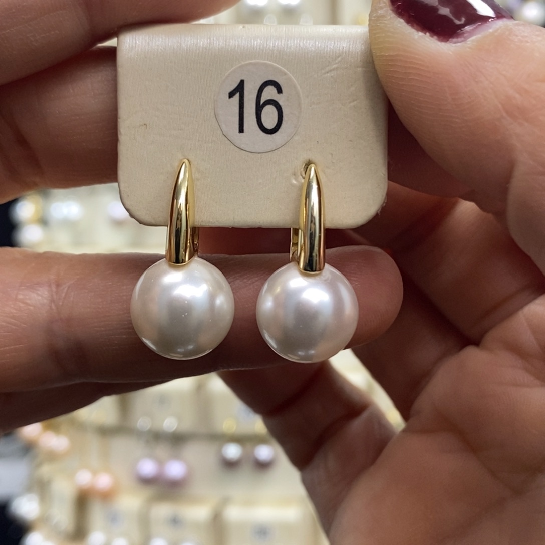 淡水珍珠耳饰银S925镶嵌