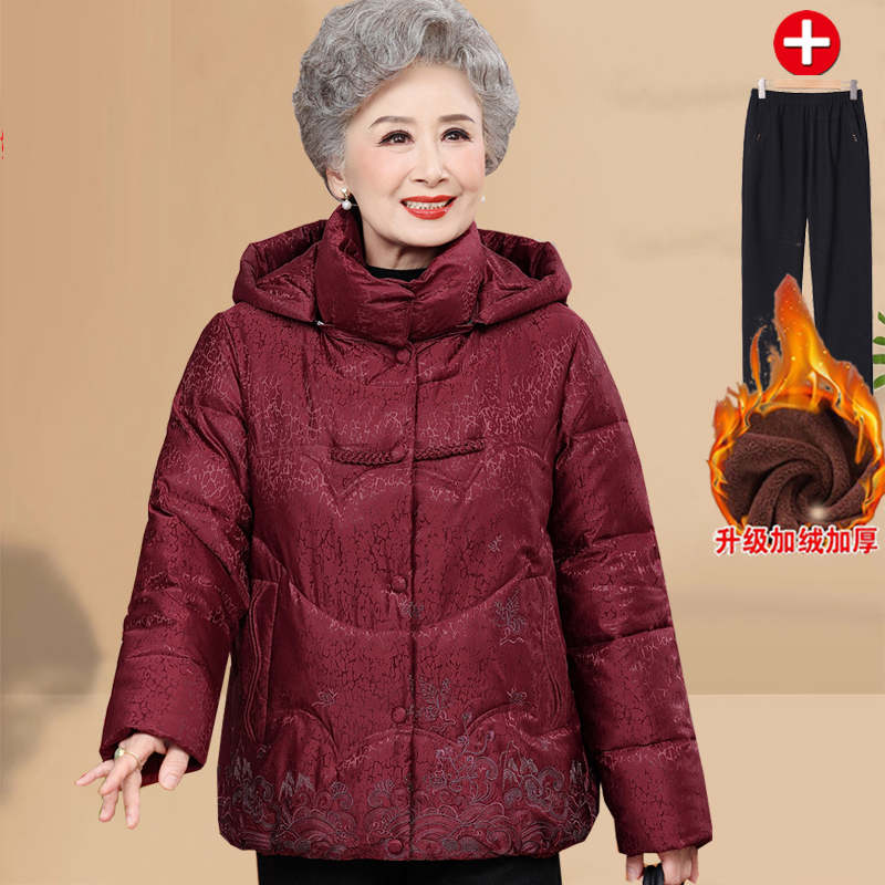 中老年人冬装棉衣女加绒加厚妈妈装洋气棉袄奶奶冬装保暖棉服国风