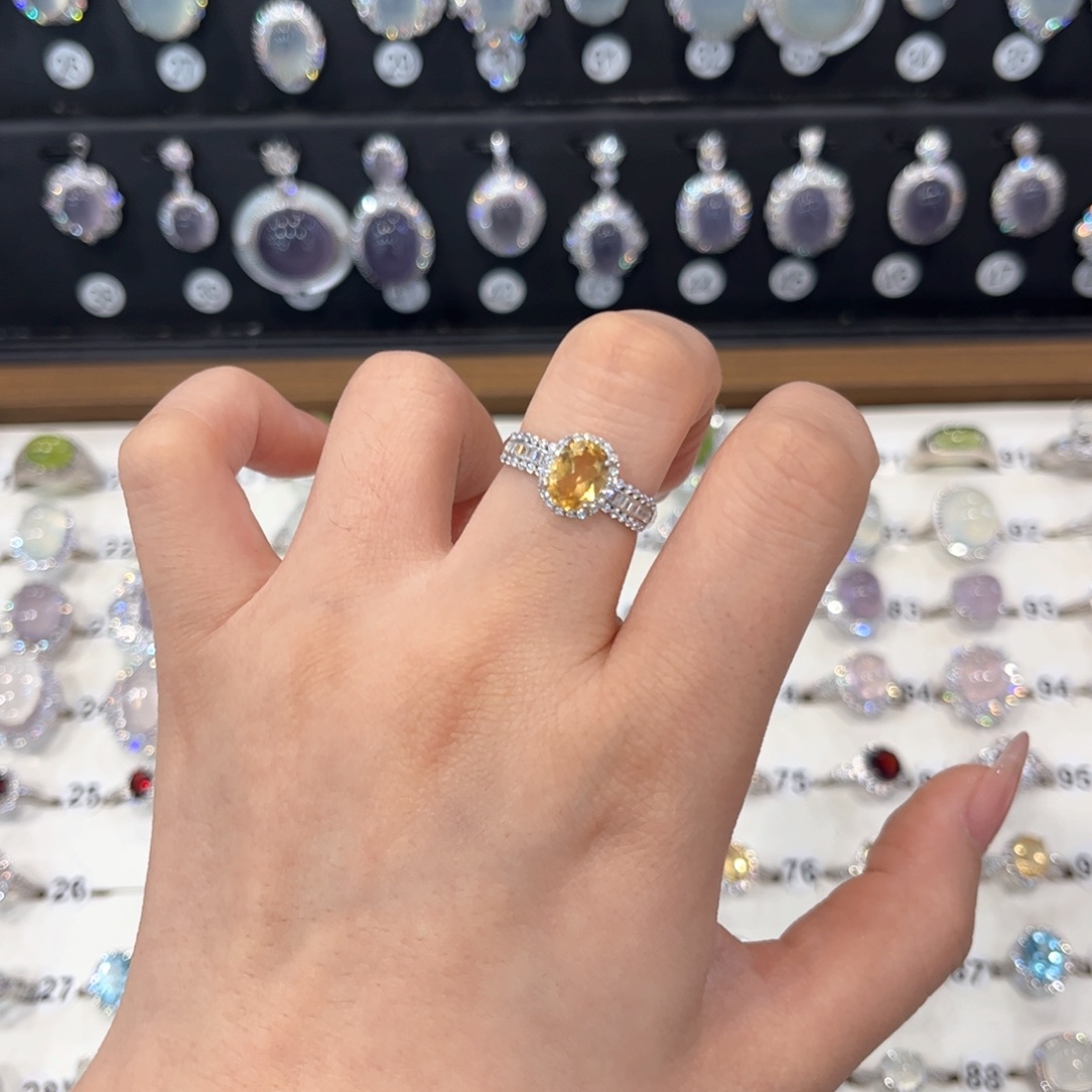 灬***灬水晶银S925镶嵌戒指