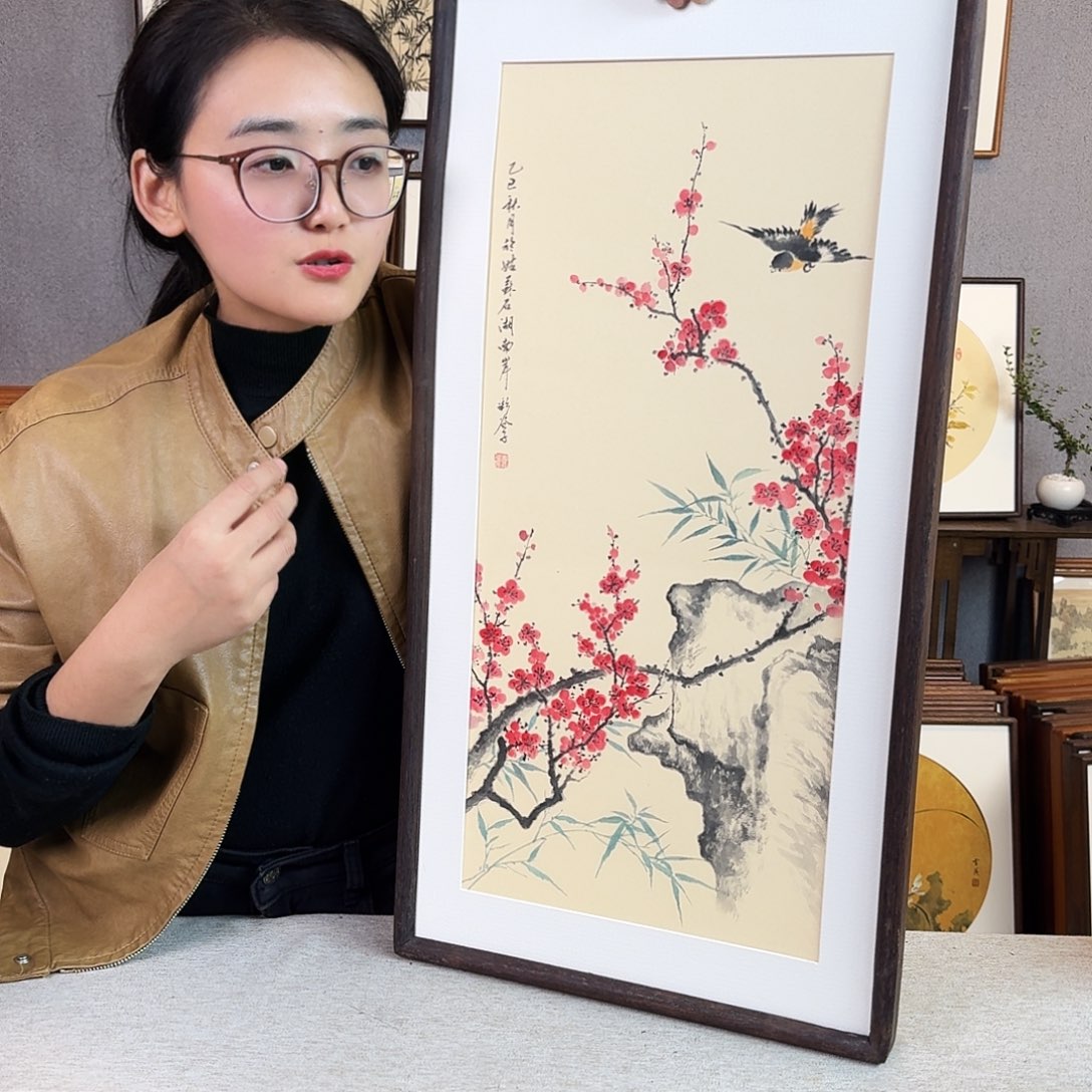 国画手绘带框尺寸： 36*69