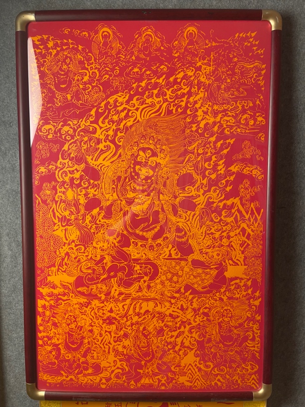 藏传佛教大黑天手工朱砂上色玄幻办公室书房茶室送礼