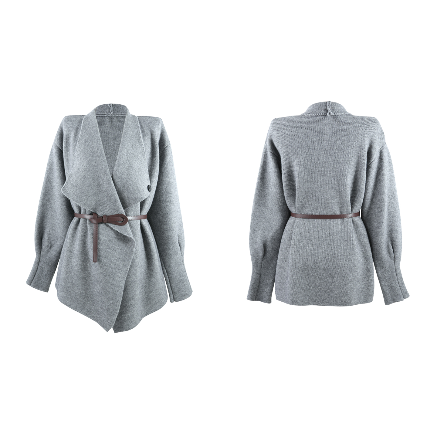 2025冬季法式风开衫气质外套针织毛衣外套YHBZX918081【赠送腰带】