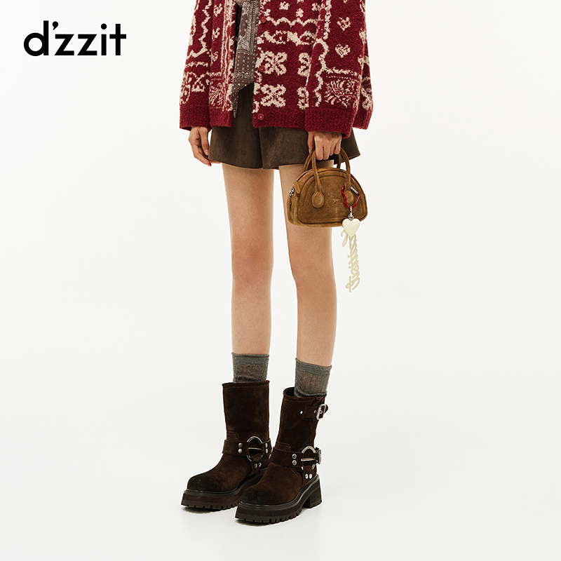 【商场同款新品】dzzit地素休闲短裤26春美拉德直筒裤子女3K1QB33