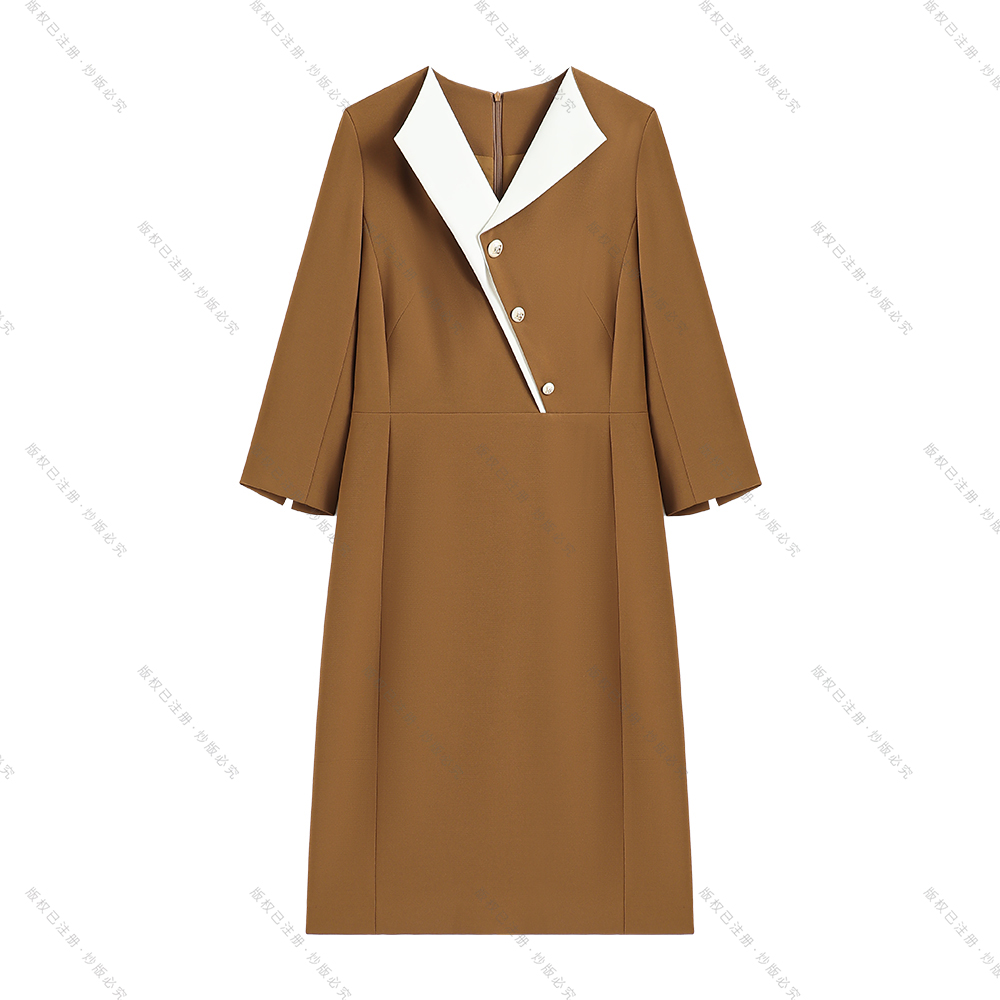 【南油虹姐】秋冬轻奢休闲设计师气质连衣裙