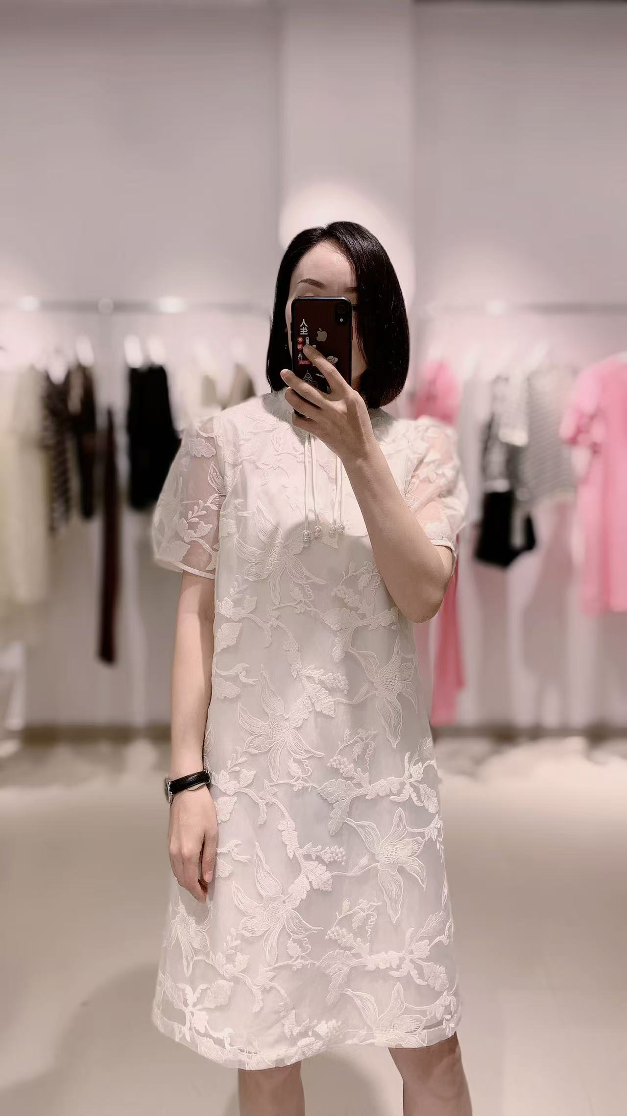 古着国风盘扣刺绣连衣裙女春季改良旗袍裙