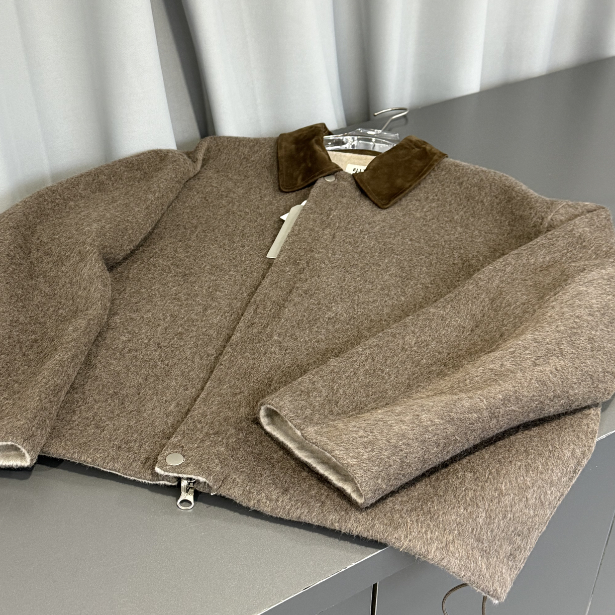 老钱风 双面呢 羊皮领翻领毛呢外套 男款冬季新款外套