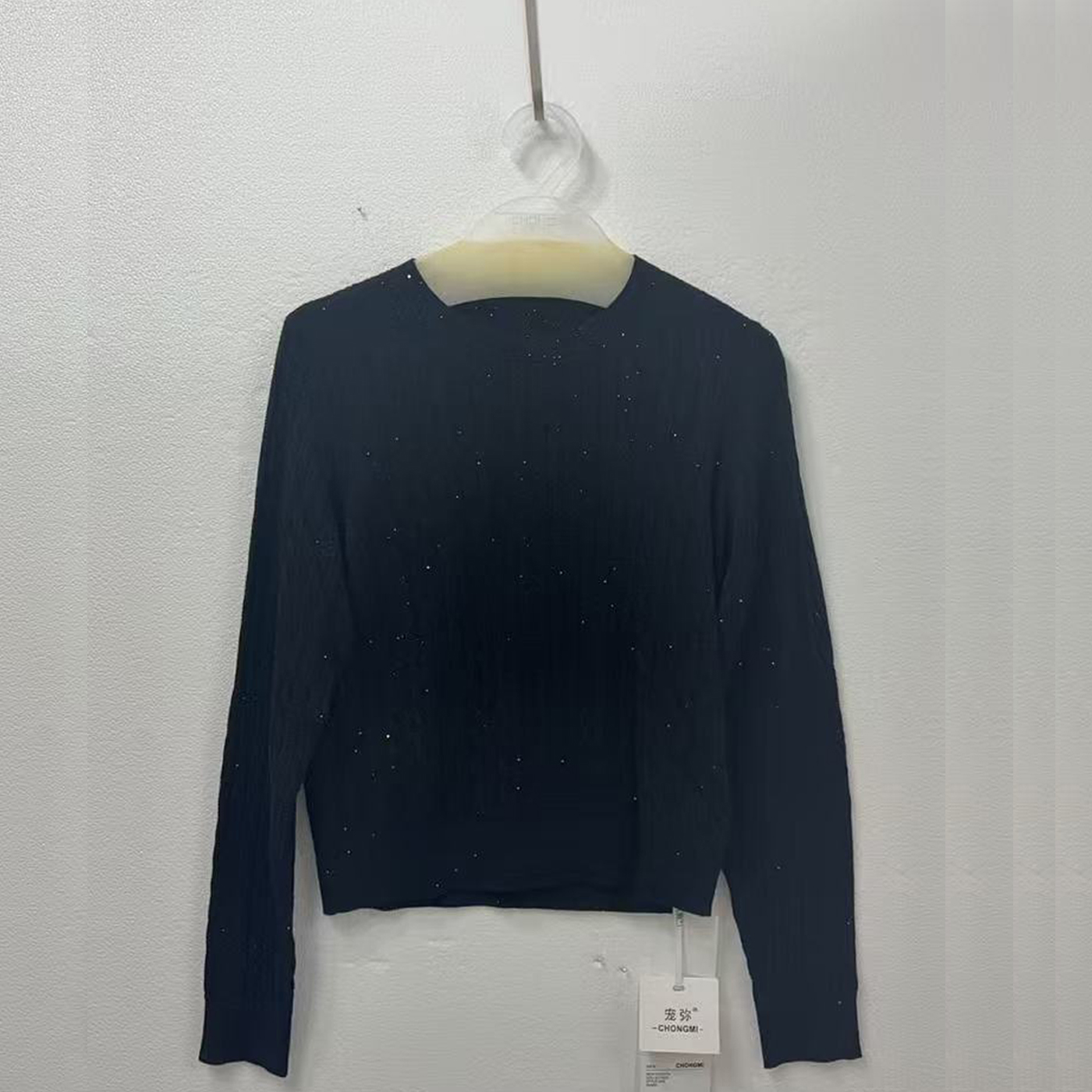 黑色毛针织衫上衣女2025秋季新款时尚毛衣女 S25010178