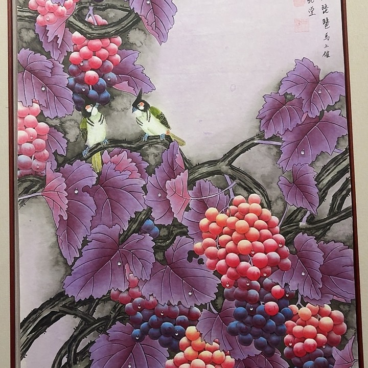 国画黄春香国画葡萄尺寸136*68