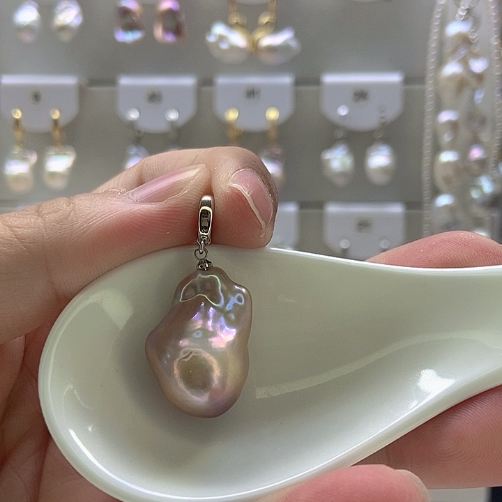 淡水珍珠银S925镶嵌颈饰56