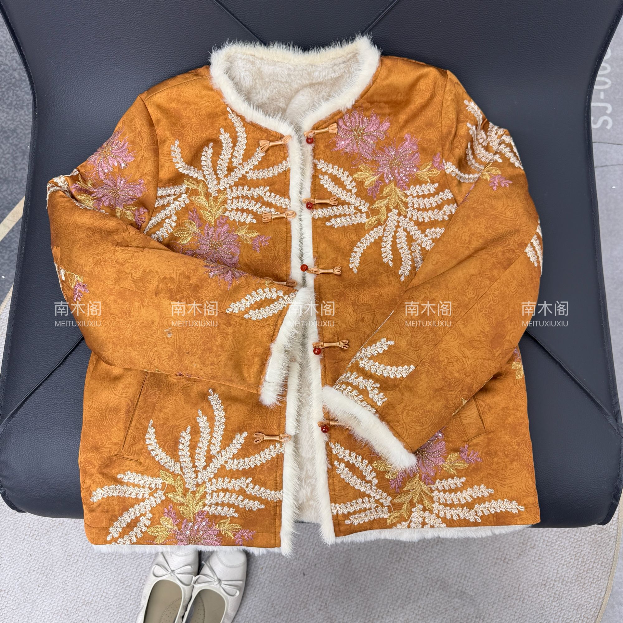 (伦敦暖阳)冬款新款水貂毛外套香云老料新中式短款上衣百搭双面穿