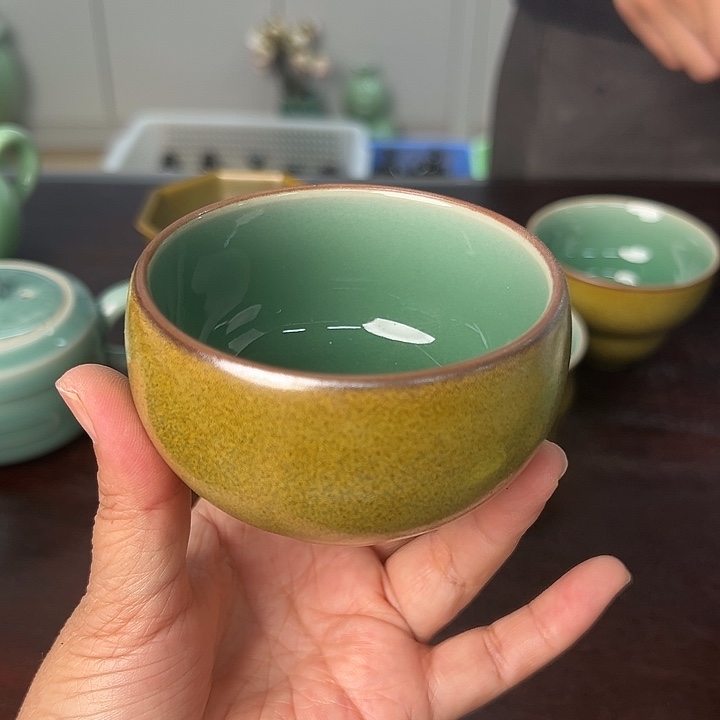 龙泉云间青瓷小米茶器