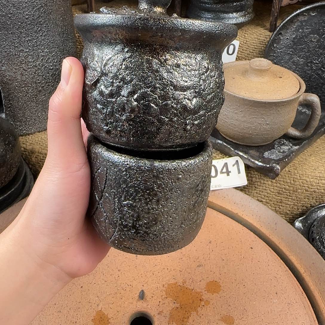 C***5荥经黑砂窑变盖碗微瑕不退