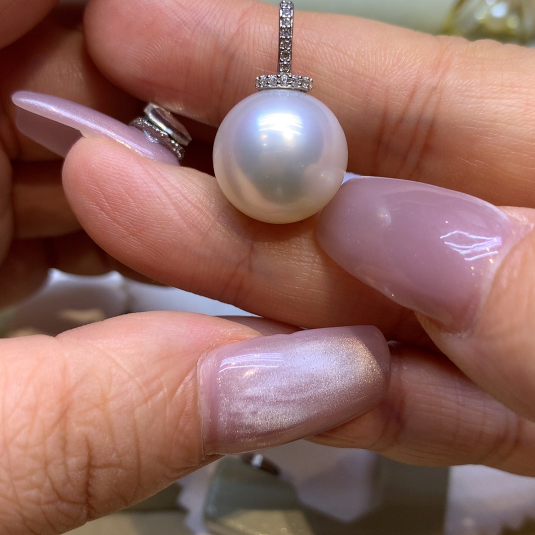 颈饰银S925镶嵌海水珍珠