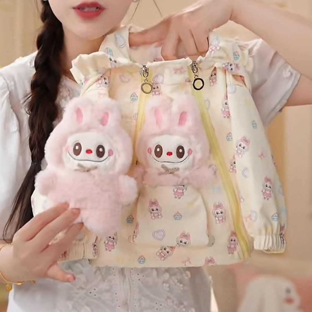 春秋款外套2025新款儿童洋气休闲风衣女宝宝卡通女宝外套