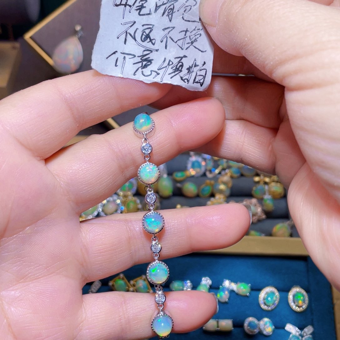 欧泊手链〉银S925镶嵌取***两