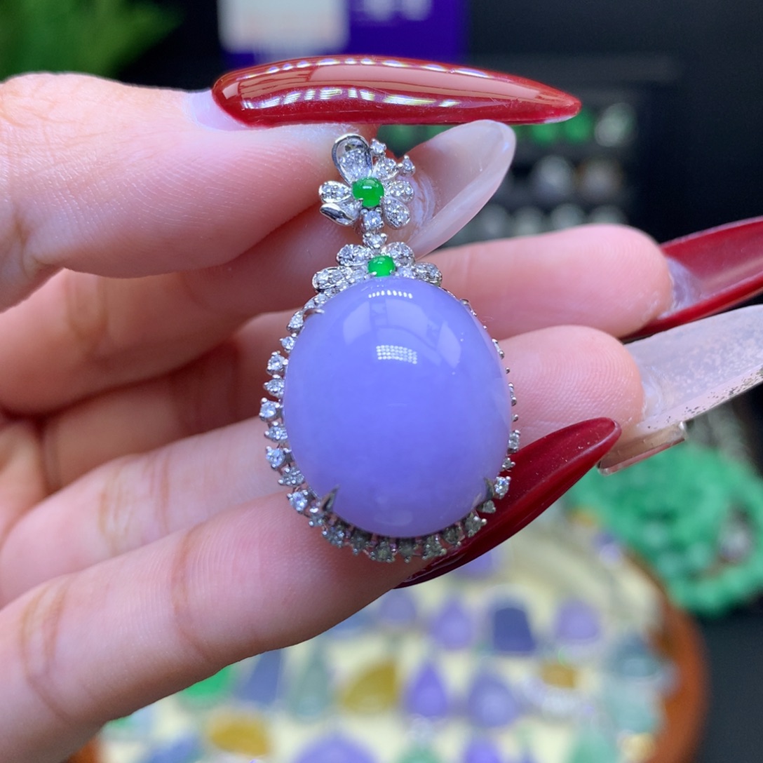 翡翠颈饰18K金镶嵌天然