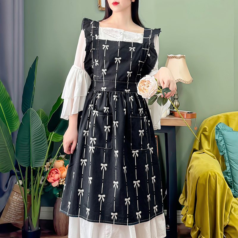 薄款透气可爱风无袖围裙韩版围腰网红洋气时尚做饭防污