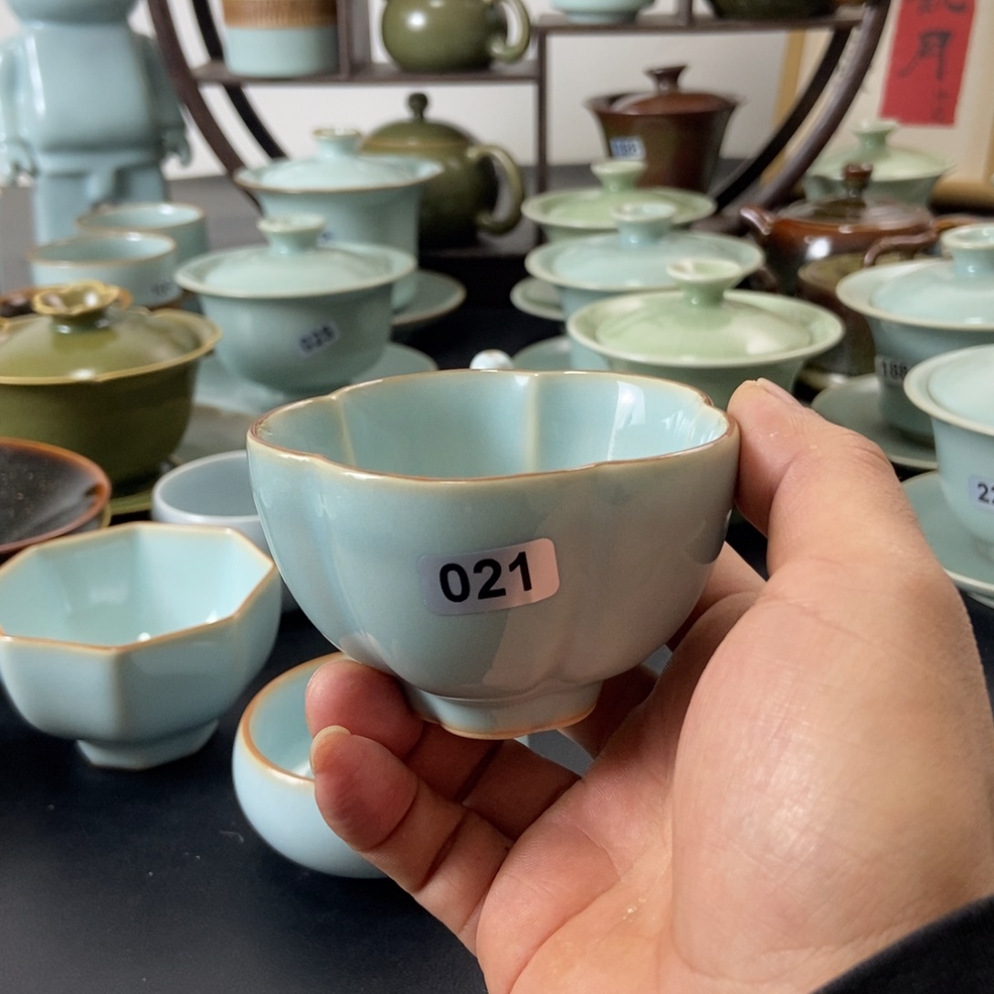 火***冰天青釉梅花杯福利款