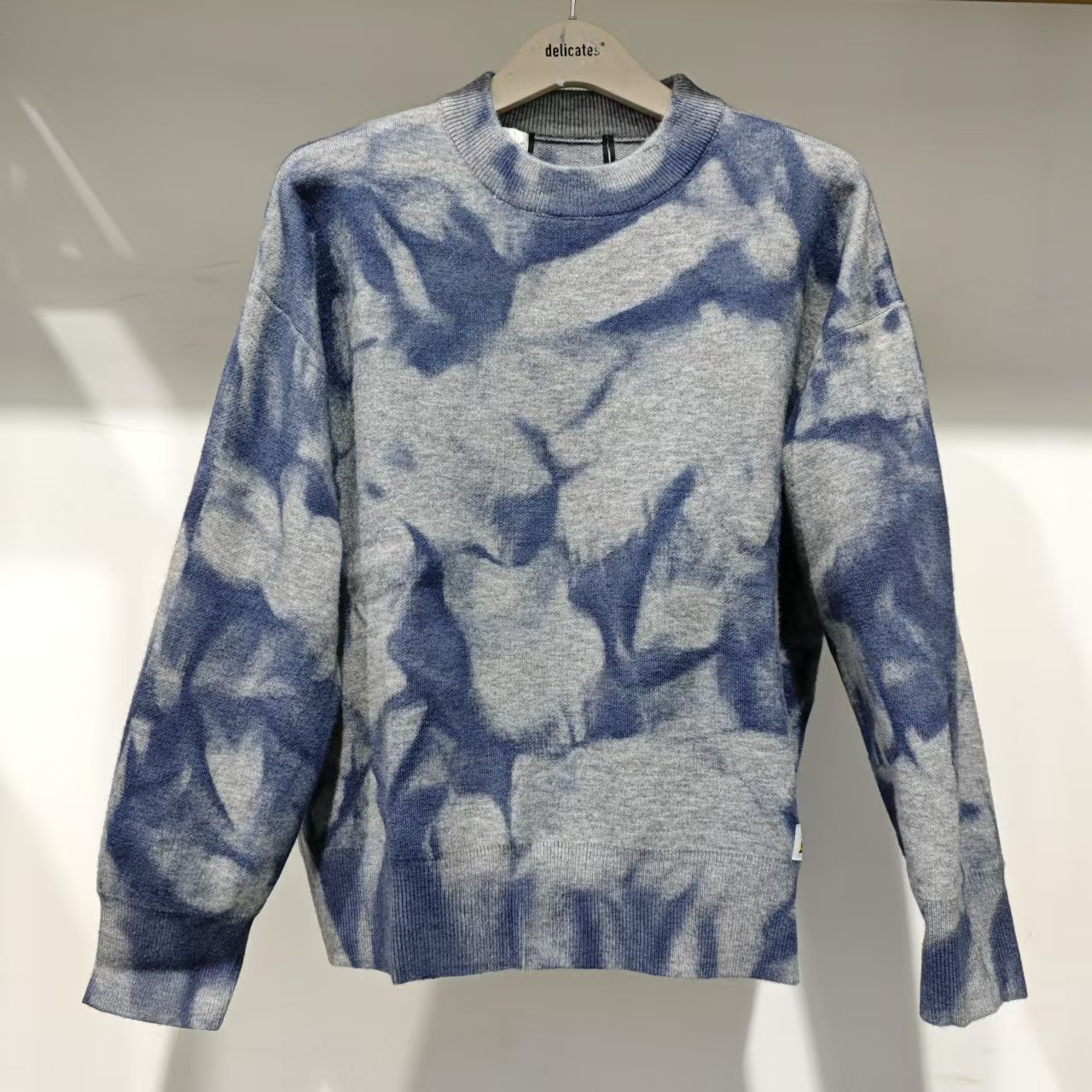 [U-15]【N】25新款情侣款扎染印花休闲圆领针织毛衣 73508