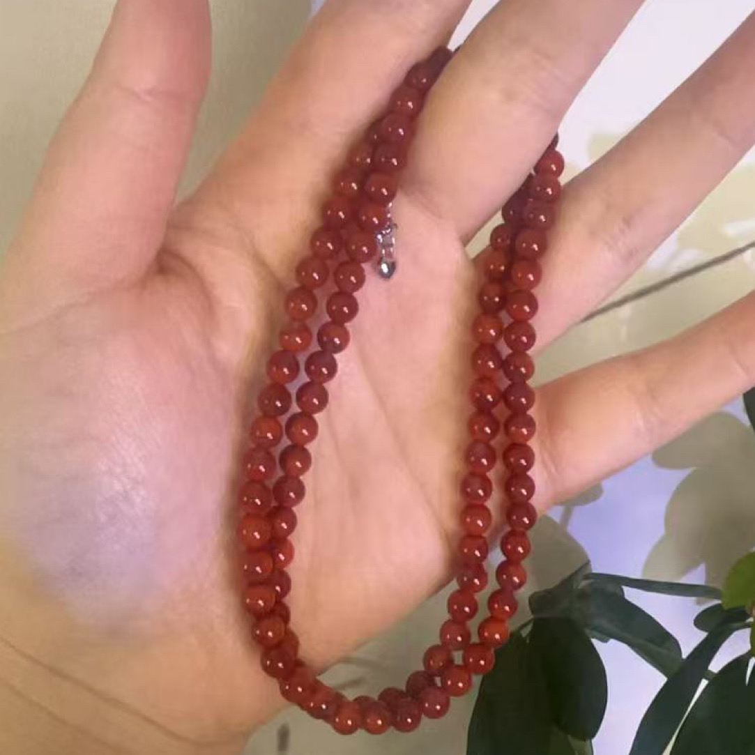 初见珠宝瓦西南红锁骨链原矿