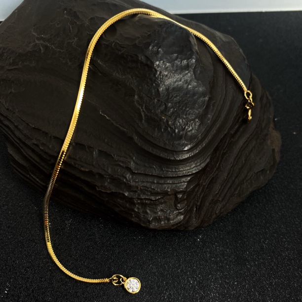 925银手链 极简高级百搭莫桑钻蛇骨链手链0529198