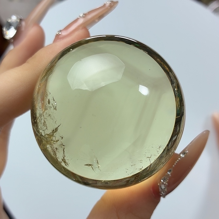 水晶未镶嵌珠宝半成品黄水晶4.81cm