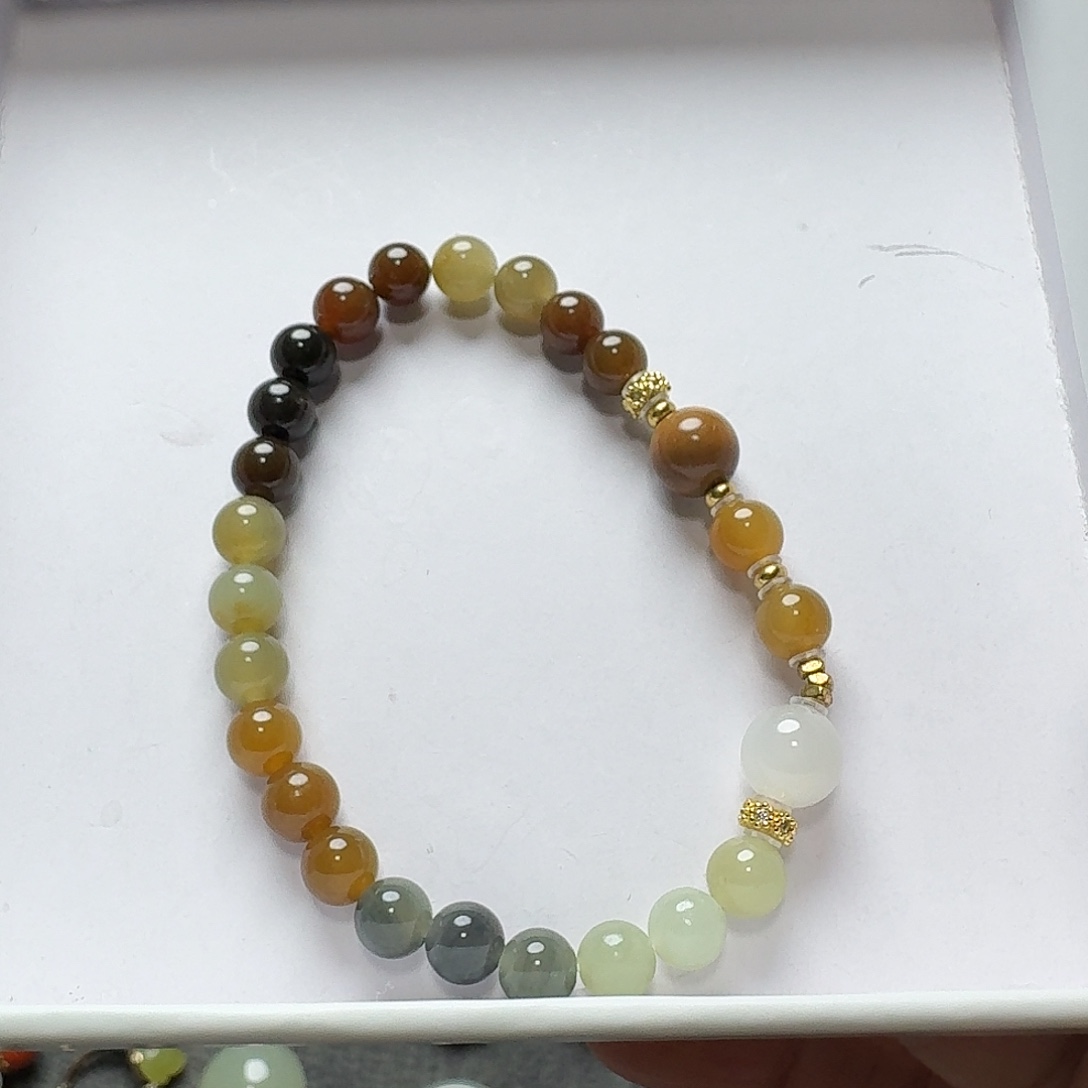 壹***三和田玉未镶嵌手串和田玉楼兰卡6手串