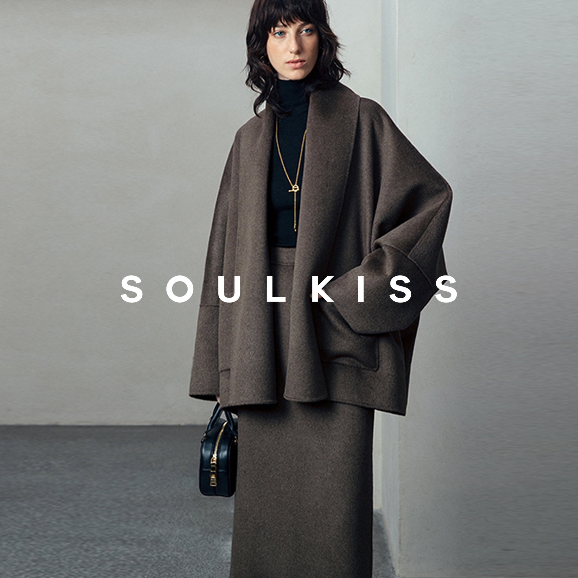 SOULKISS自留强推 Herm*s黄金年代贵气感真丝羊绒围巾领外套半裙