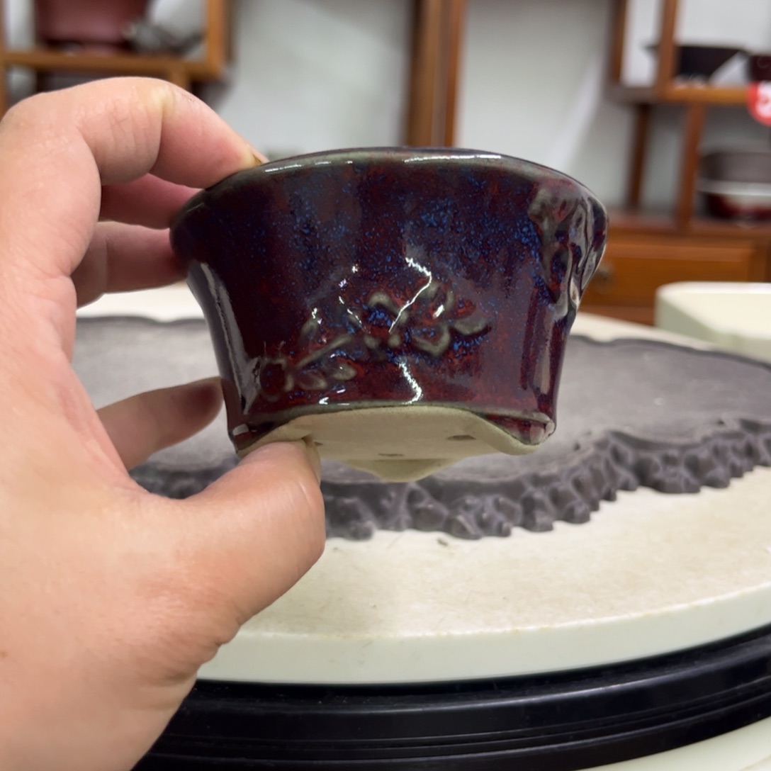 紫砂花盆瑕疵4.5-9。。 