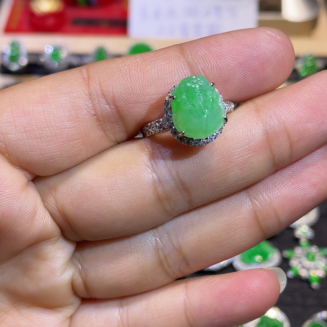 翡翠银S925镶嵌戒指