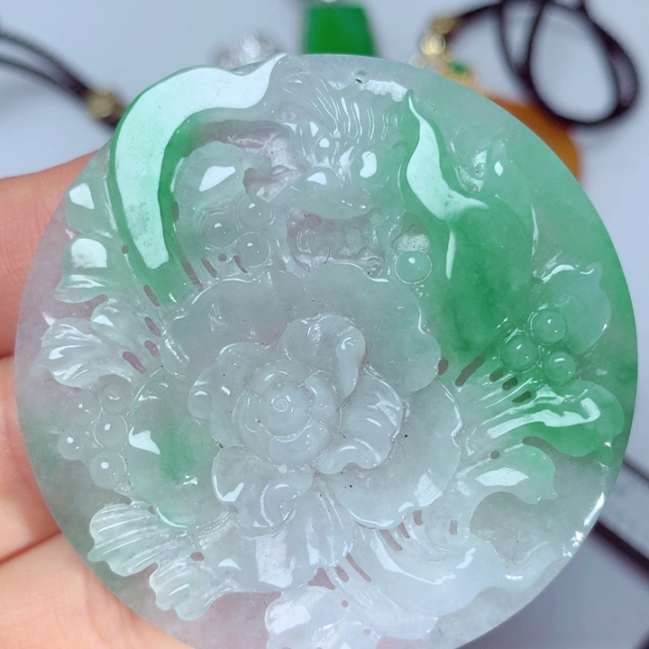 翡翠吊坠(不含链)银S925镶嵌