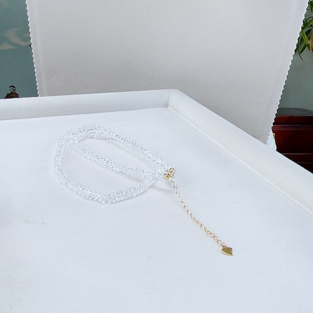 水晶颈饰银S925镶嵌水晶4.5