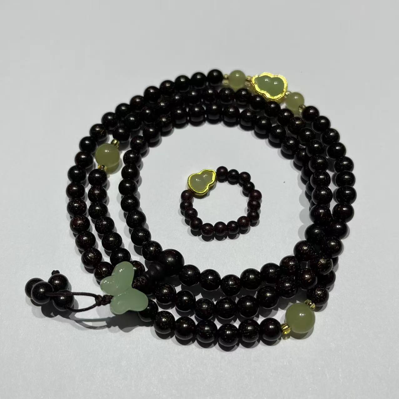 铁合金大理石戒指 精品手串+戒指（无礼盒）SC 190