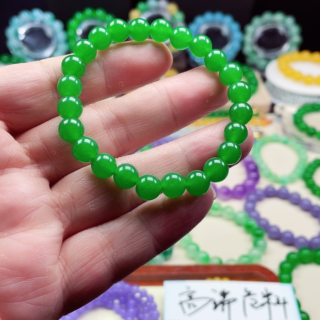 翡翠未镶嵌颈饰卡8翡翠珠链男女款10