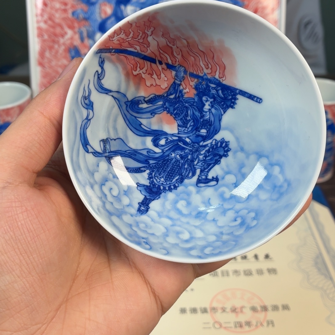 瓷杯子瓷姑娘景德镇陶瓷艺术