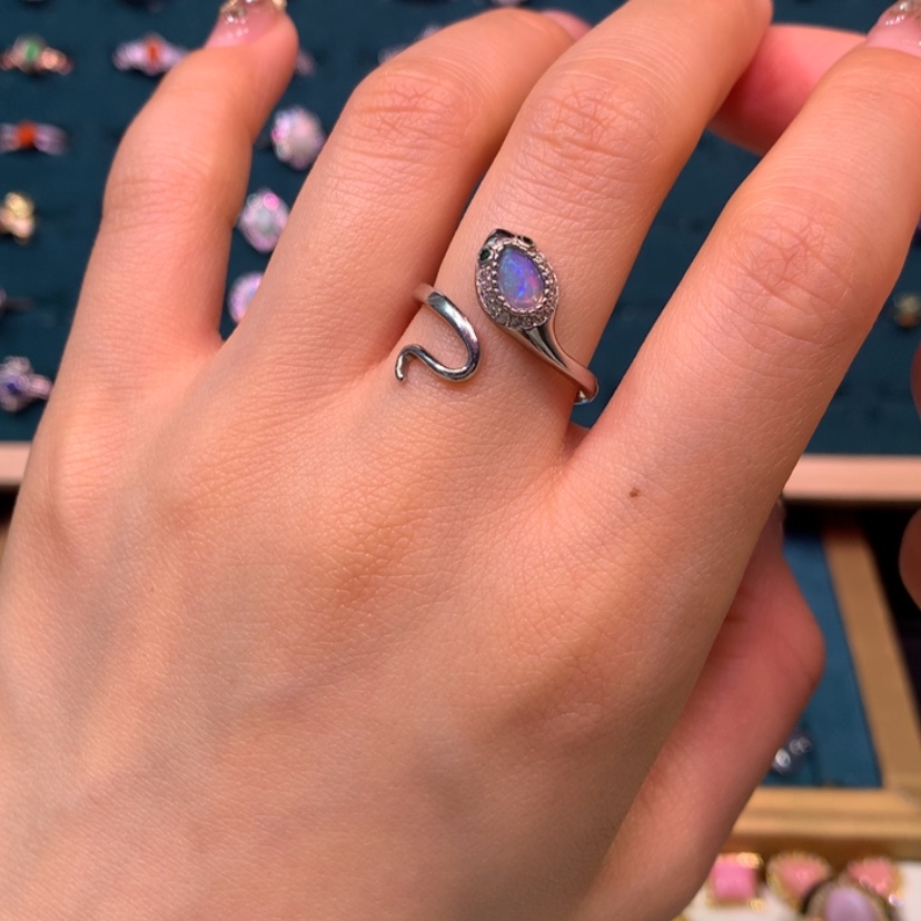 【闪购商品】欧泊戒指特价不退不换银S925镶嵌