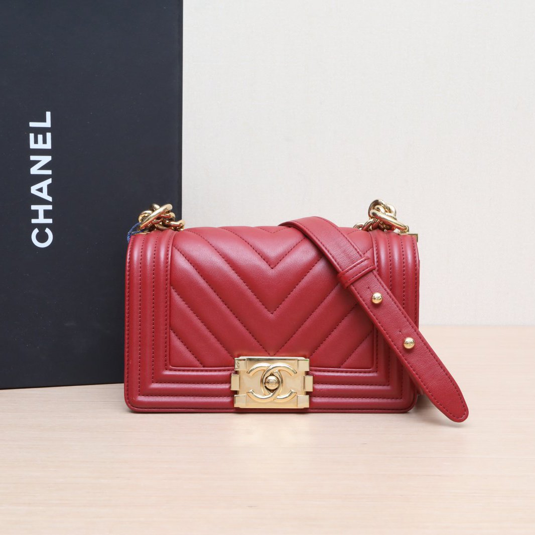 95新 Chanel/香奈儿 小花姑姑437791Leboy 小号红色 28开包