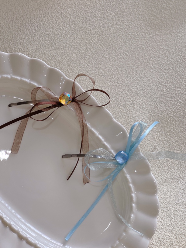 金属时尚新娘白色韩式饰品连麦自选蓝色结婚边夹公主简约百搭气质