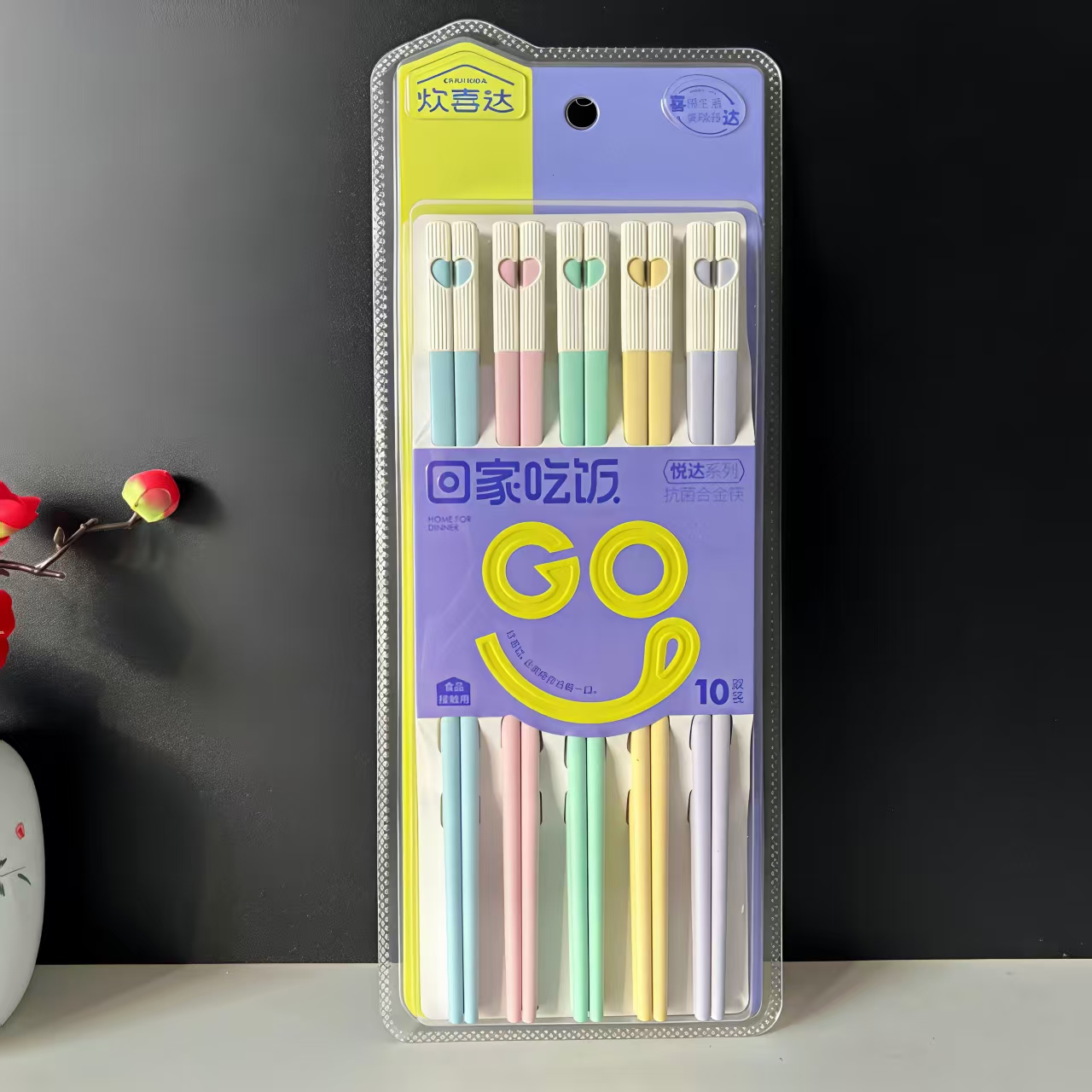 新款高颜值轻奢马卡龙合金筷子收纳m